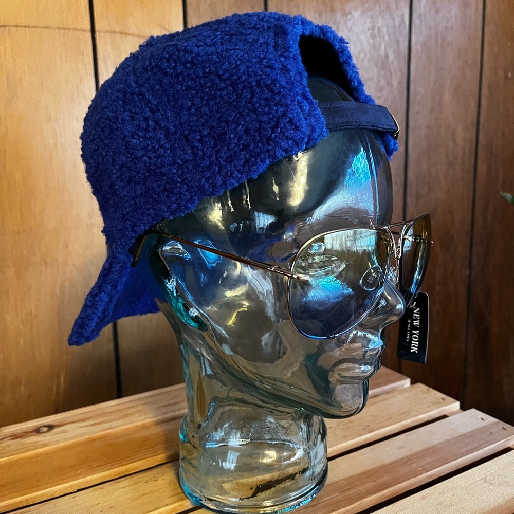 Royal Blue Teddy Fleece Winter Cap - Picture 6 of 15